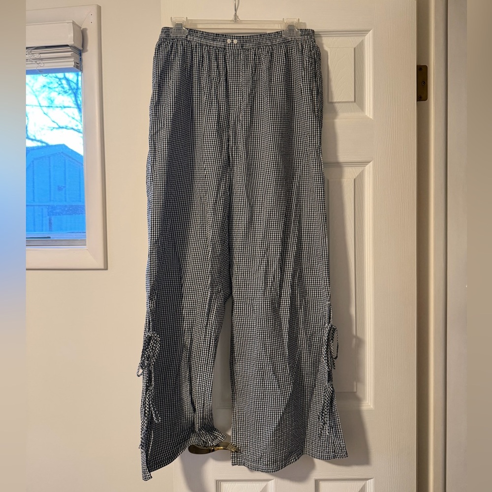 Aerie Black and White Gingham Pants